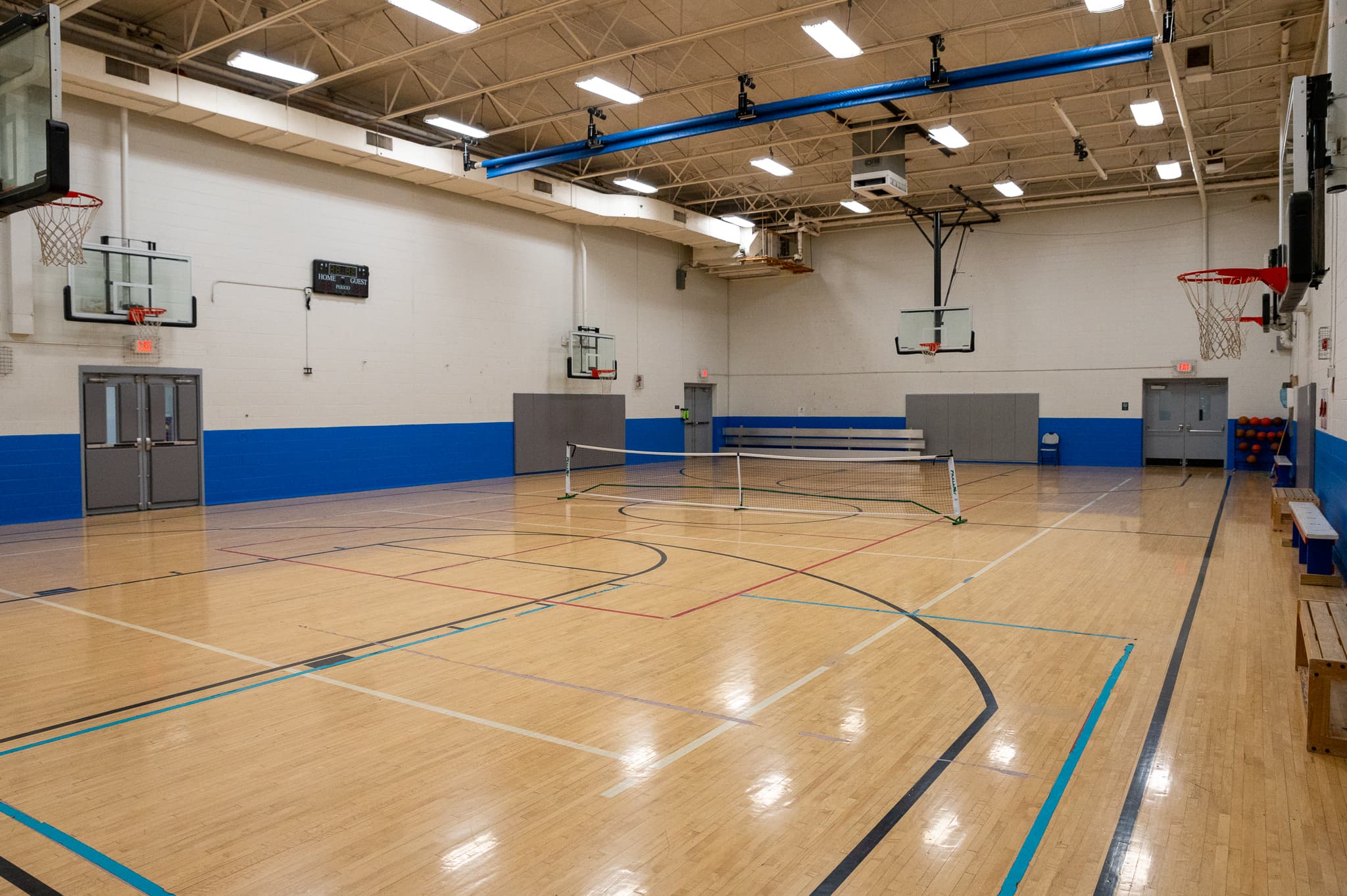 Full-court gym for leagues and pick-up.