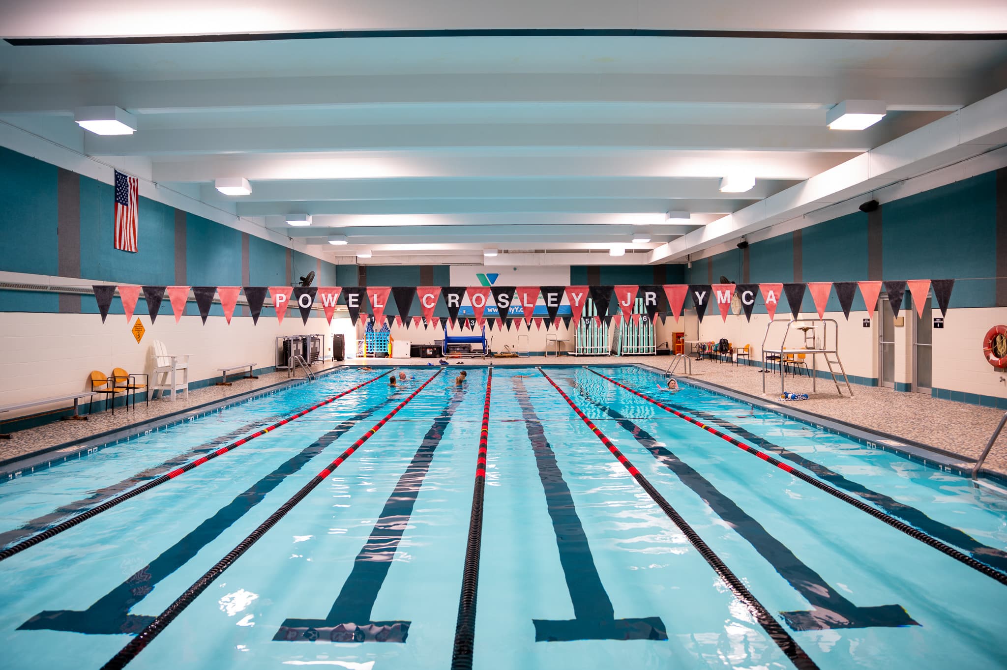 Six lanes for lap swim, lessons, and swim team.